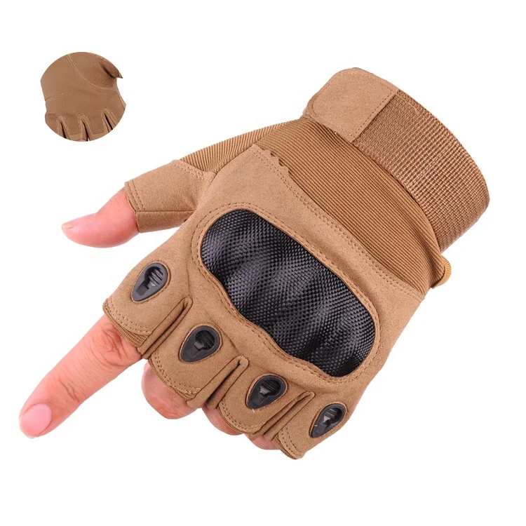 Мужские перчатки с полупальцами из камуфляжной ткани