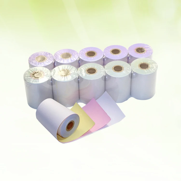 Factory Price Office 3plys Ncr Copy Paper Roll Carbonless Receipt Paper In Roll