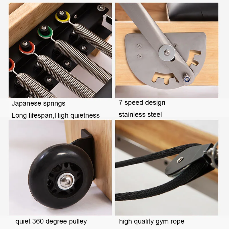 classic style fitness training folding wood pilates reformer springs machine bed sale