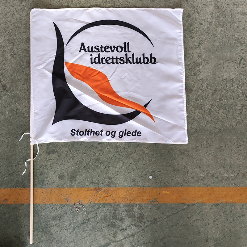 Custom printing fans waving banner hand flag with stick