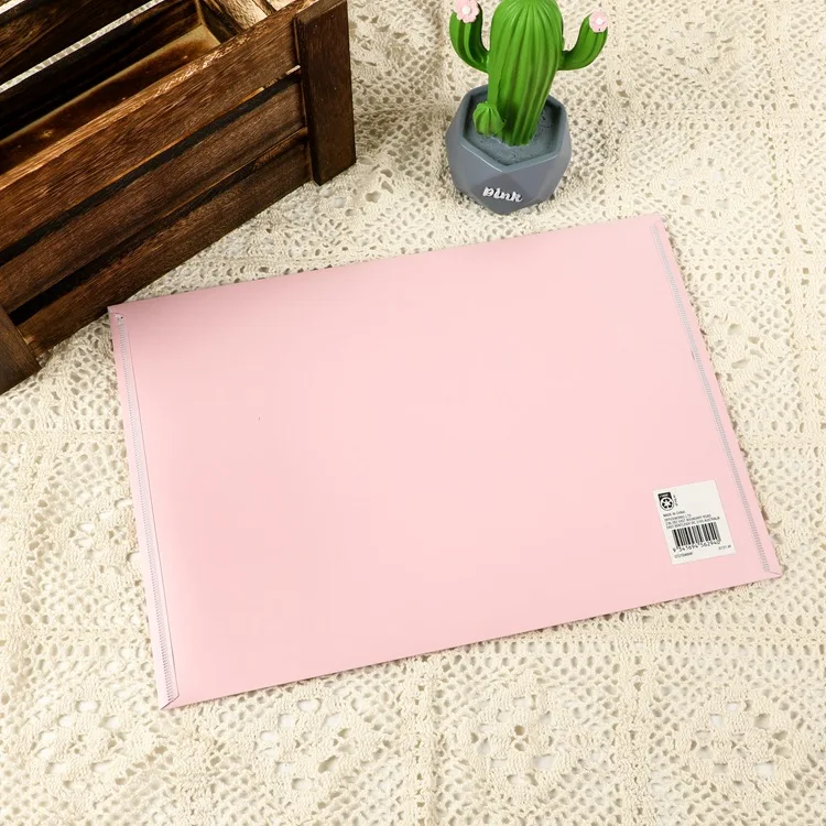 Pink plastic waterproof file folder a4 landscape folder document for office supplies stationery