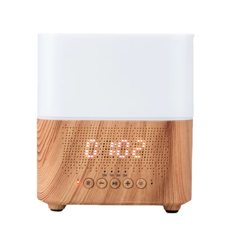 Car Portable Mini Fragrance Oil Diffusers Wireless Speaker Air Humidifier RGB Decorate Alarm Clock Night Color Led Strip Lights