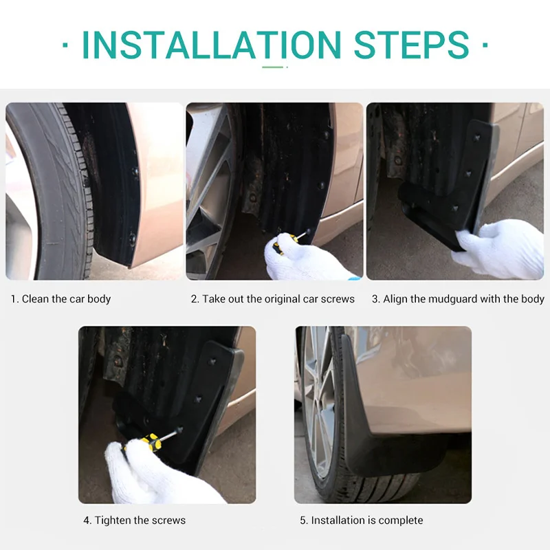 1Set Car Mud Flaps Fender For Auto Guards Front Rear Tires Fender Universal