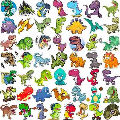 Dinosaur Temporary Tattoos For Kids Boys Teens Fun T-Rex Fake Face Tattoo Sticker For Children Party Favor Sets Supplies