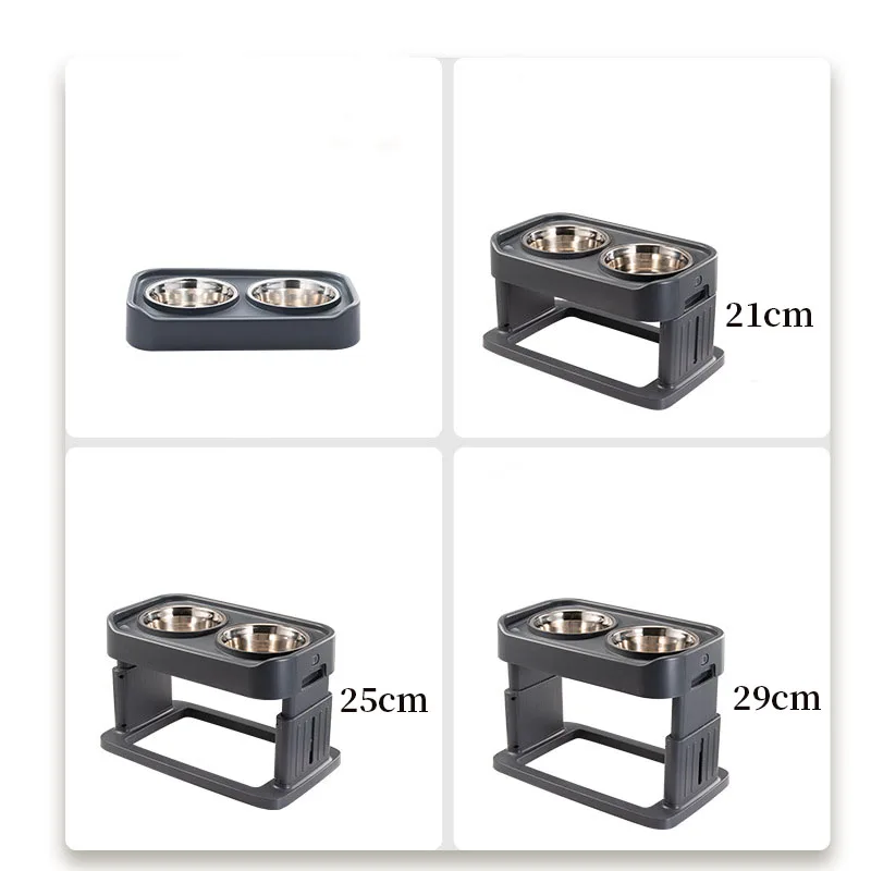 New Design Adjustable Elevated Dog Bowl Table Double Elevated Pet Cat Dog Bowl Stand