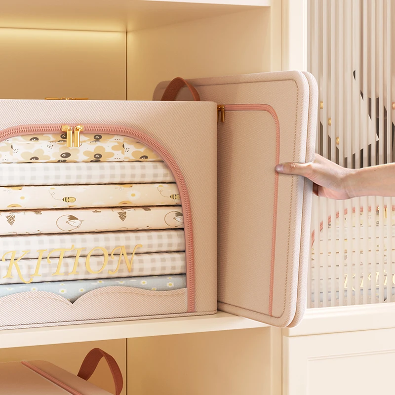 Large Capacity Household  Foldable Storage Box Organizer Steel Frame for Clothes Toys Quilts-Closet Systems & Organizers