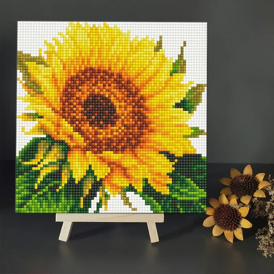 Wholesale New Design  20X20CM size framed Diy Diamond Painting Sunflower  For Kids And Adults