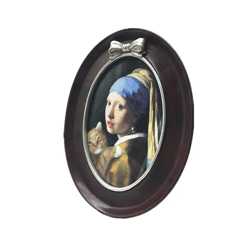 Modern Custom Size Oval Dark Red Photo Frame for Home Decor Picture Frame Resin Photo Picture Frame