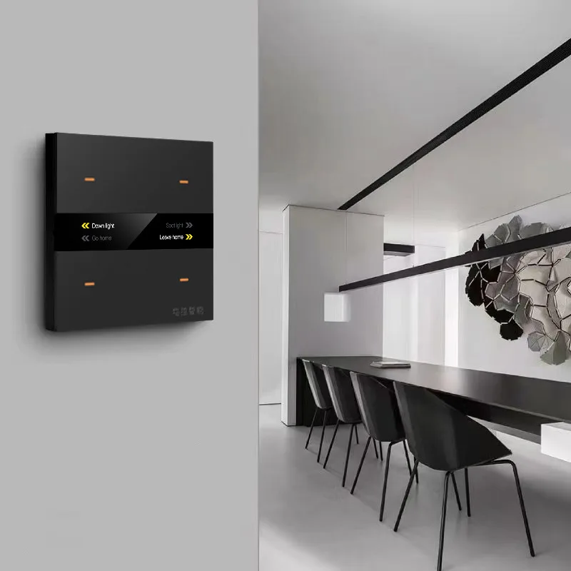 Оптовая продажа смарт-переключатель Tuya zigbee Беспроводное управление настенный светильник для дома с ЖК-дисплеем время дата изменяемое название погоды
