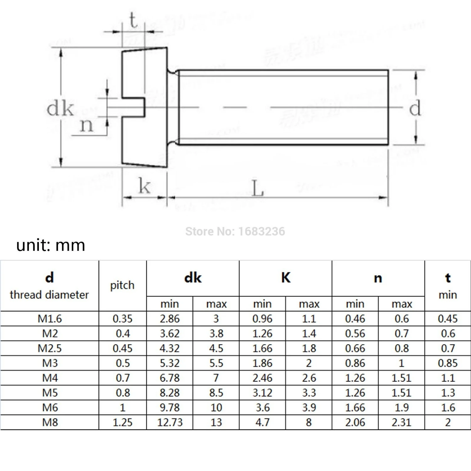 10/50 Slice M1.6 M2.5 M3 M4 M5 M6 304 A2-70 Stainless Steel G67 Thread Ball Head Screw Machine