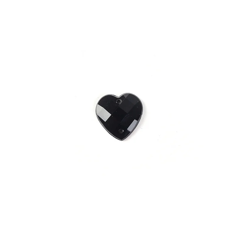 Love Shaped Peach Heart Acrylic Rhinestones Double Hole Hand Sewn Bead Decoration Drill Piece Rubber Stone Wholesale Clothing