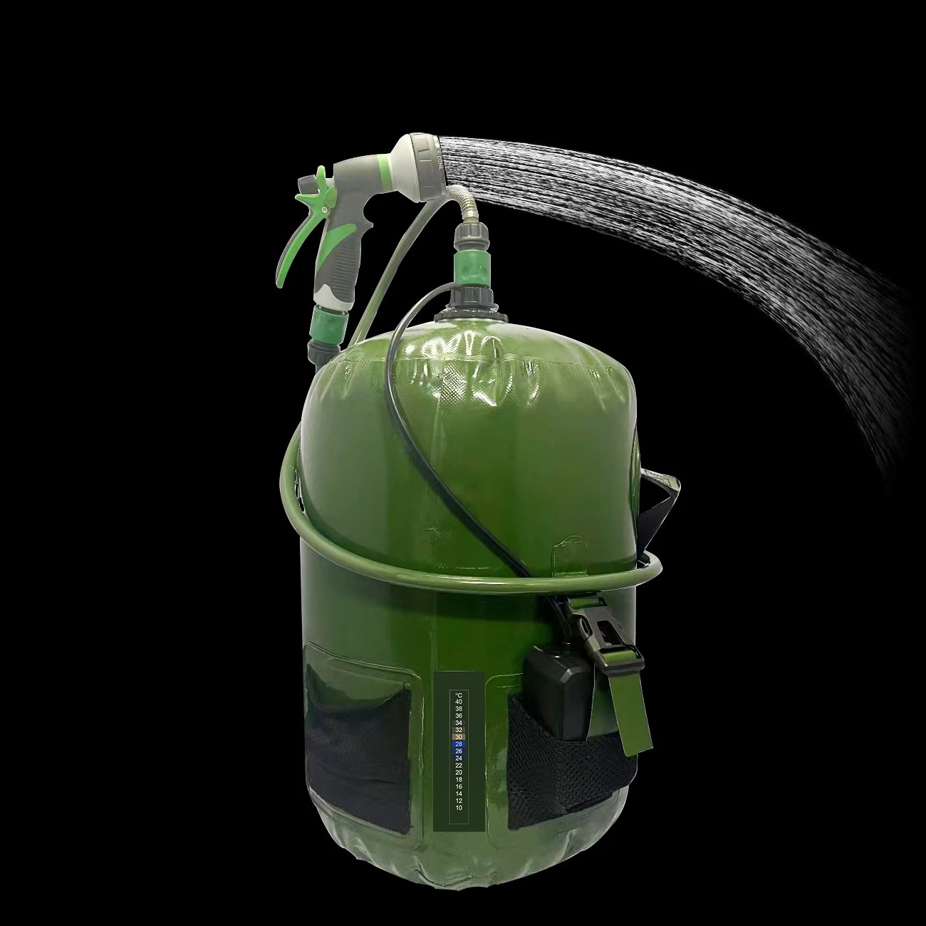 Portable Solar Shower 5 Gallon/20L Solar Heated Camp Shower with Removable Hose and On-Off Switch Interchangeable Shower Head