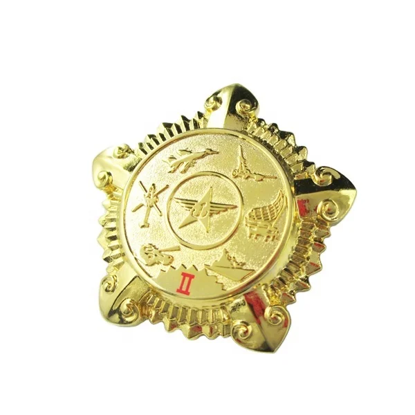 gold pin badge /round lapel pin for assurance company