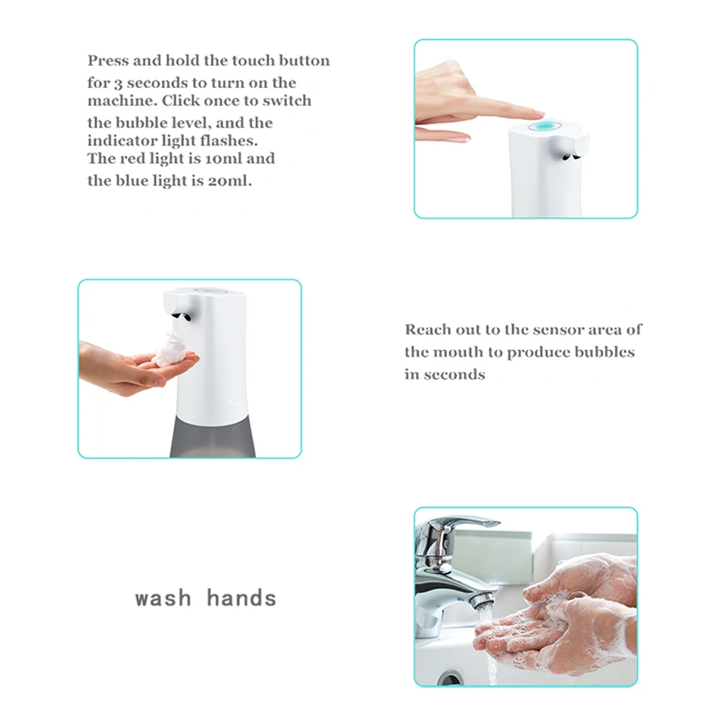 Commercial & Industrial Lighting 350ml USB Rechargeable Foam Soap Dispenser Electric Infrared Sensor Hand Wash Washer Automatic