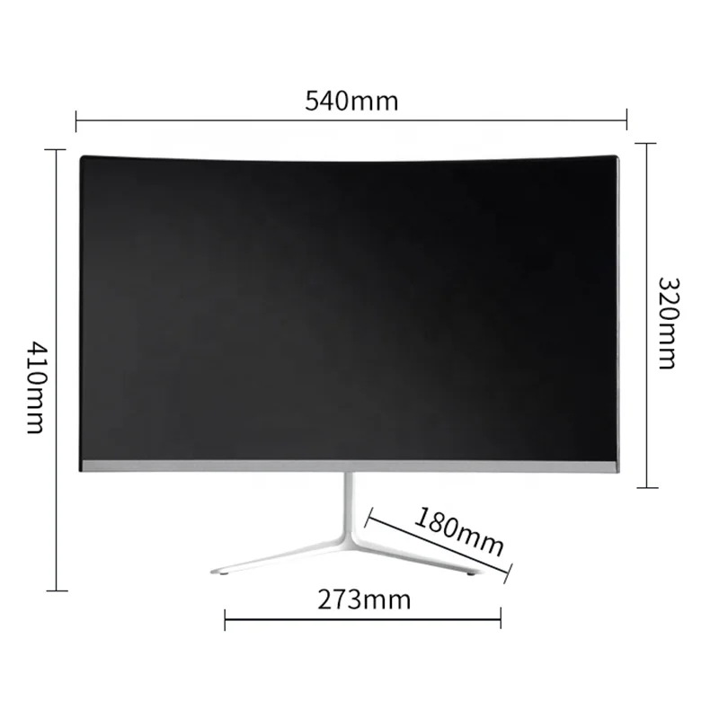 OEM Factory New 24inch Curved Computer Screen LCD 75HZ White/Black PC Monitor