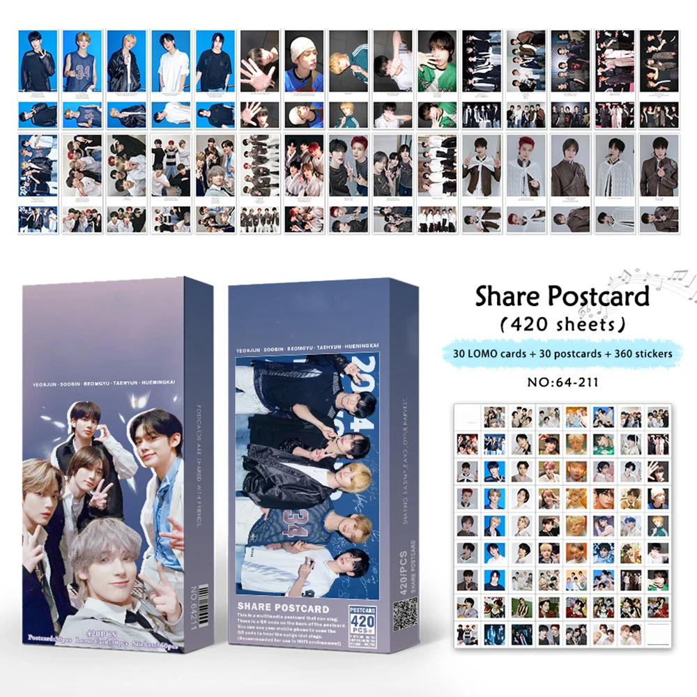 420Pcs/Set Soobin Beomgyu the Name Chapter: SANCTUARY Album Share Postcards Yeonjun Fashion Birthday Photocards Decals Fans Gift