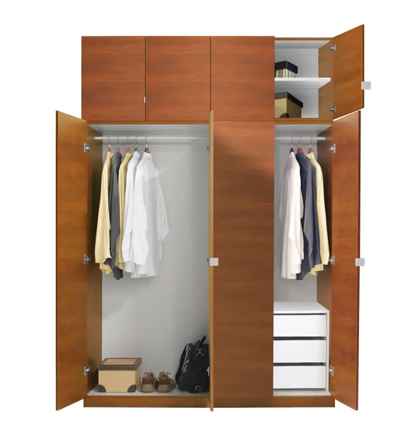 Prima Versatile Mahogany Hinged Wardrobe, Customizable Shelving for Personalized Storage