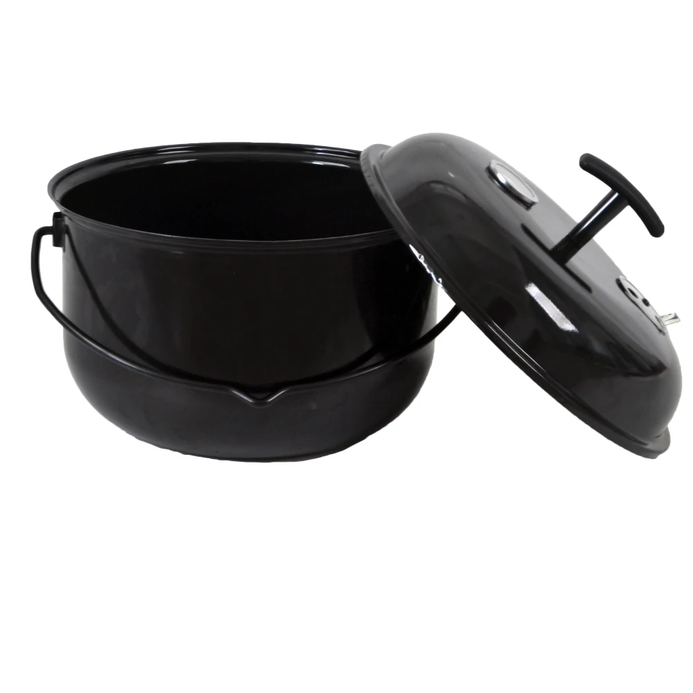 SEJR 17L Enamel Steel Boiler with BBQ outdoor Kitchen Soup Boiler  Stew Pot  Stove Burner Stand With Lid Camp Oven