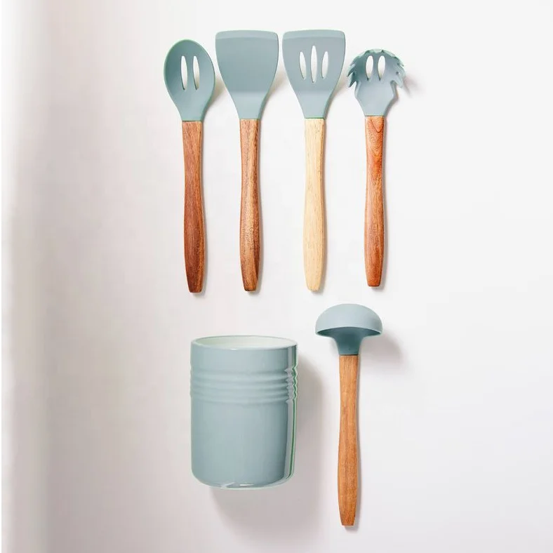 Ceramic cutlery table holder custom design kitchen tools pot porcelain kitchen utensil holder for home