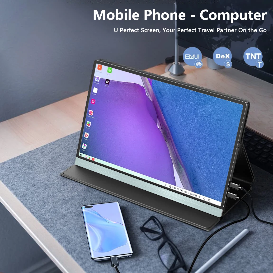 13.3 inch portable monitor 1080P 1200:1 100% of sRGB color gamut screen portable gaming monitor for laptop ps5