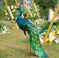 Лидер продаж Amazon, уличная статуя павлина на солнечной батарее, садовый декор, металлический двор, искусство для газона, заднего двора, украшение для вечеринки и свадьбы