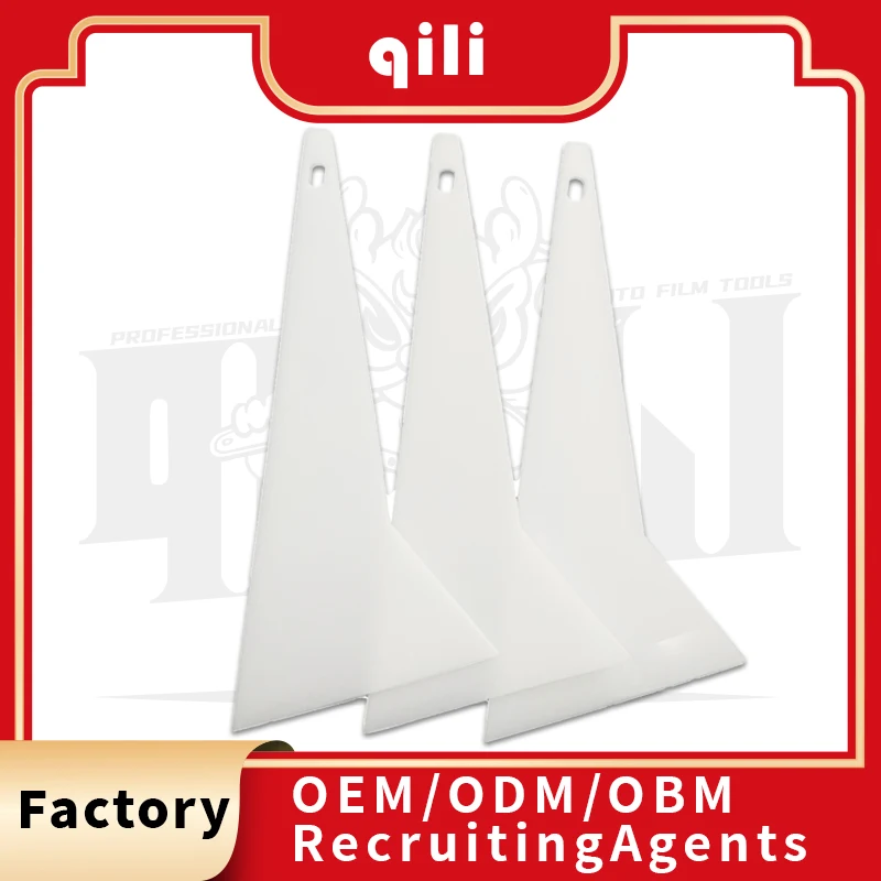 Qili Self Healing Water Scraper High Temperature Resistant Thin Triangle Glass Scraper for Window Made of PPF Material