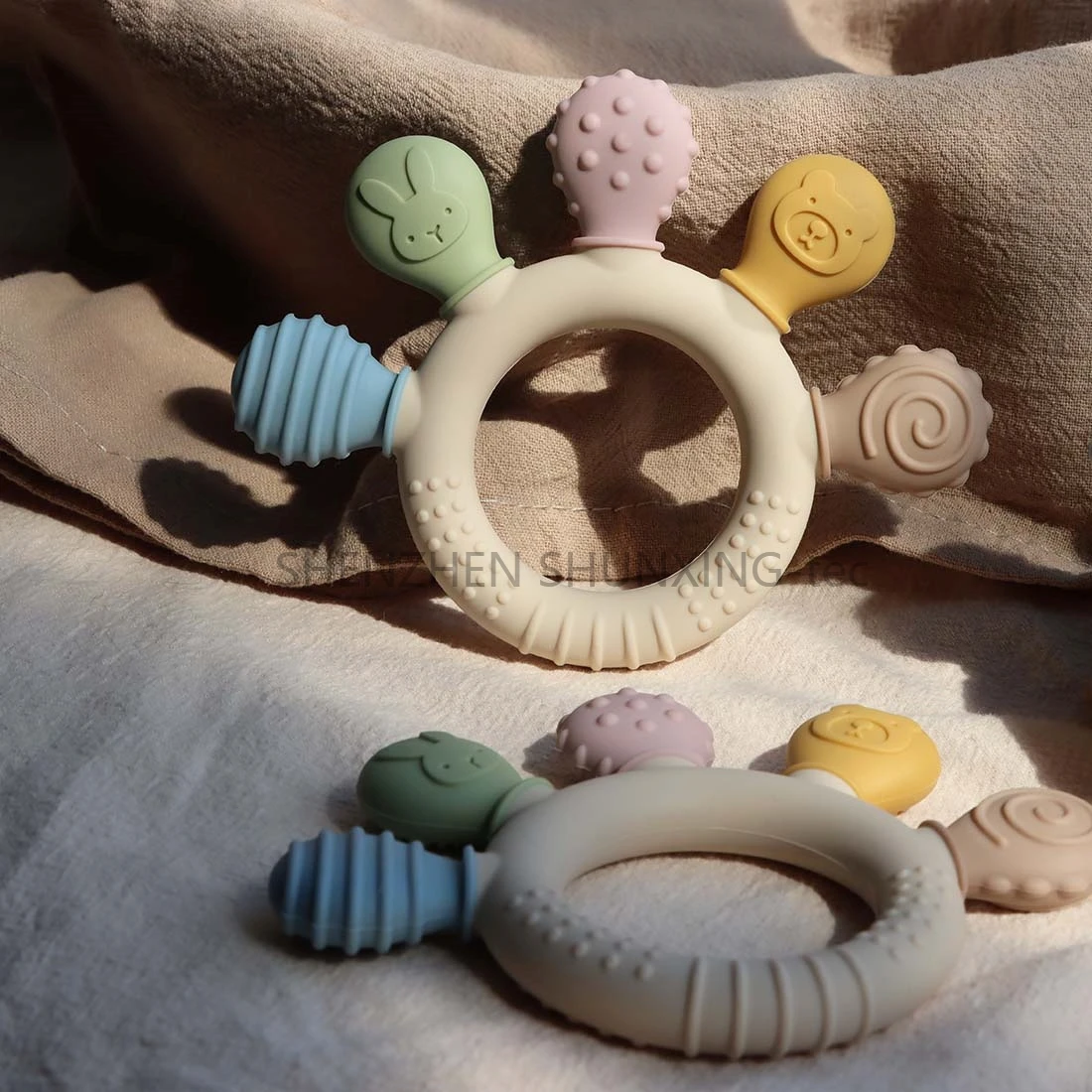 2024 Baby Teether Colorful Teethers Bracelets Bite Chewing Teething Toys Stick Teeth  Silicone Babies Teether for 0-12 Months