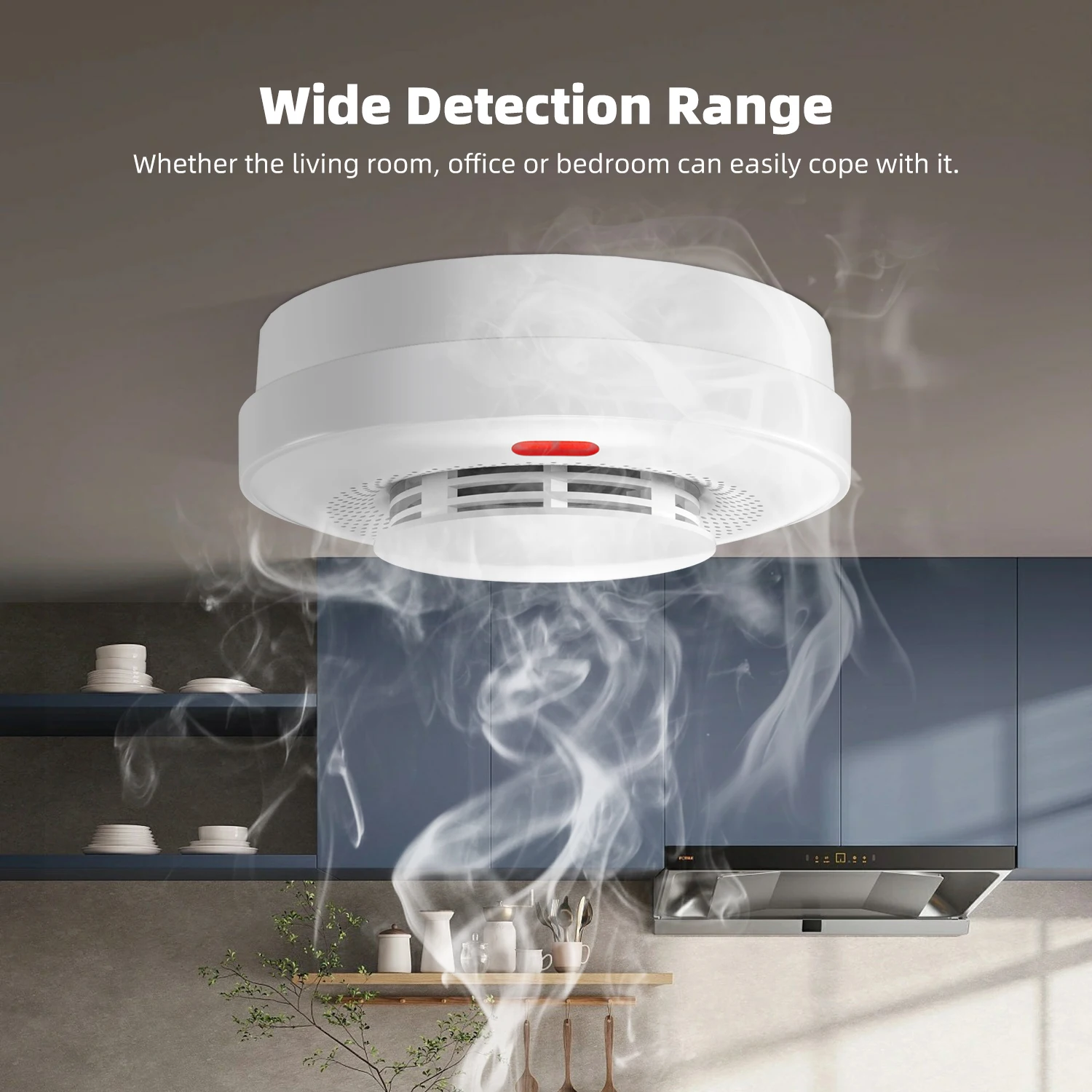 2023 Newest Design Wireless WIFI Fire Detection and Alarm System Support Tuya APP Smoke Sensor Home Alarm System