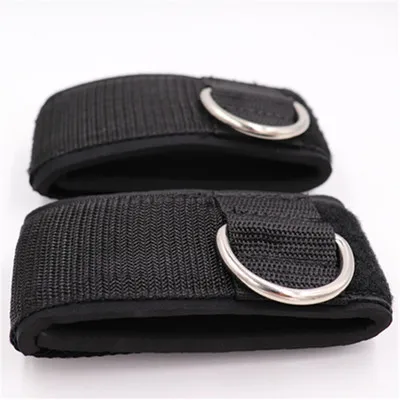 DELUXE Adjustable Ankle Straps For Double D Ring Cable Machine Fitness Padded Ankle Strap