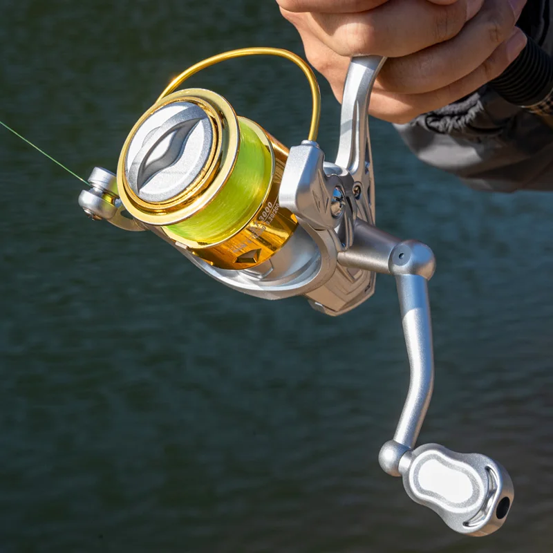 LINNHUE wholesale lightweight ST fishing wheel plastic cheap price spinning reel 5.2:1 gear ratio 8kg max drag foldable handle