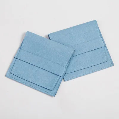 Custom Size Color and Logo Printed Small Envelope Flap Jewellery Package Pouch Microfiber Jewelry Bag