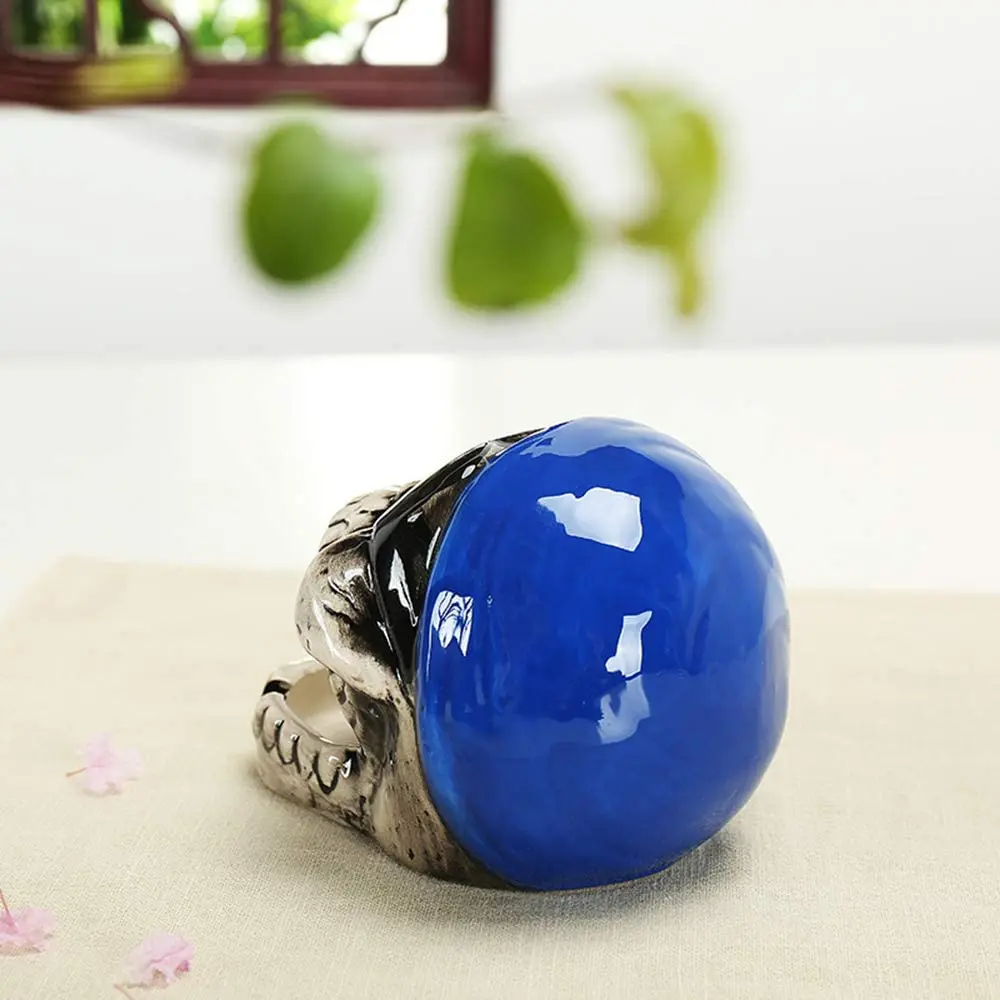 outdoor custom skull design logo round designer smoking ceramic porcelain cool ash tray ashtray with lid