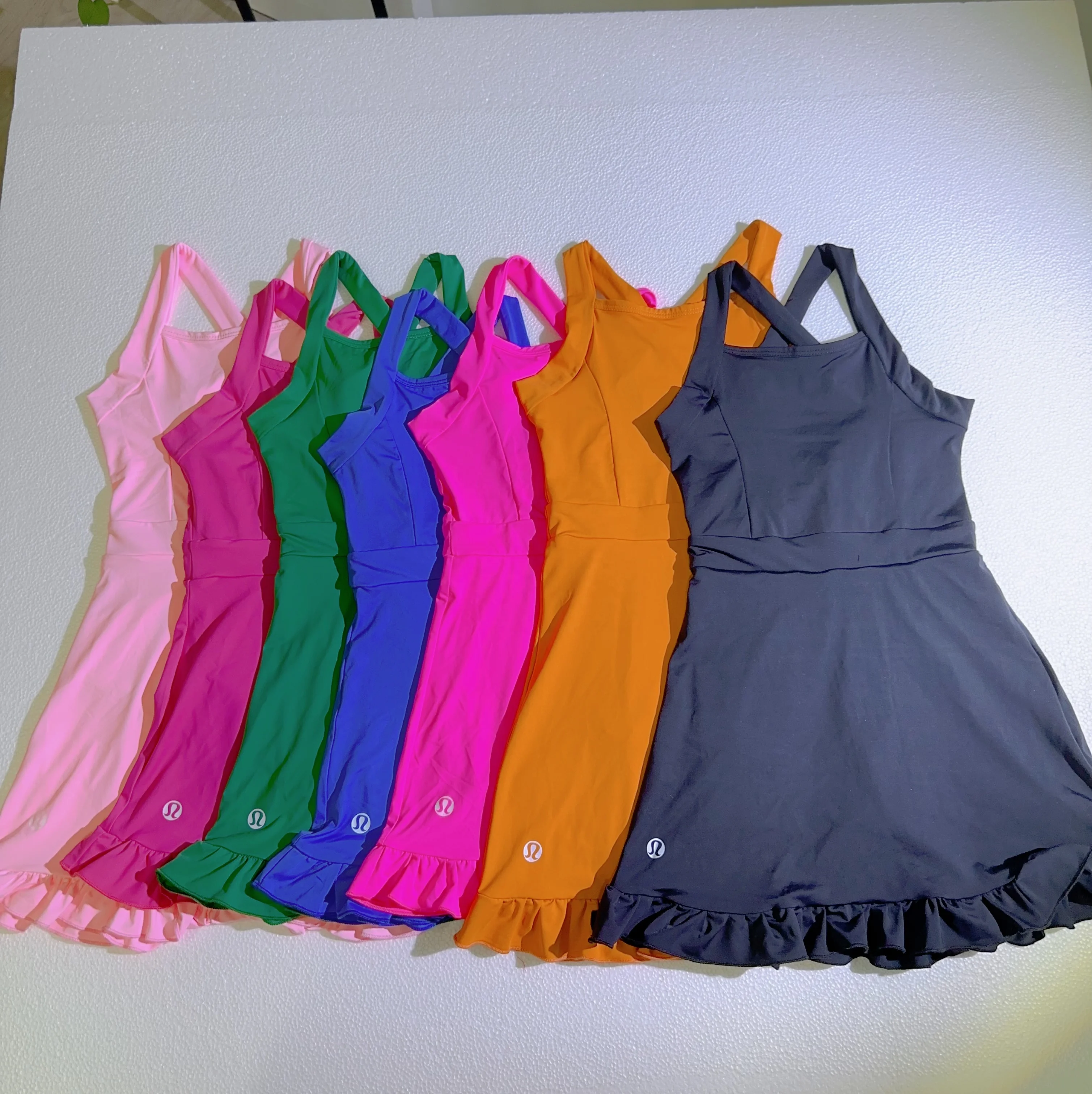 KERUI Popular Wholesale Custom Logo Workout Outfits Kids Golf Yoga Sport Skirt Tennis Dress With Pocket