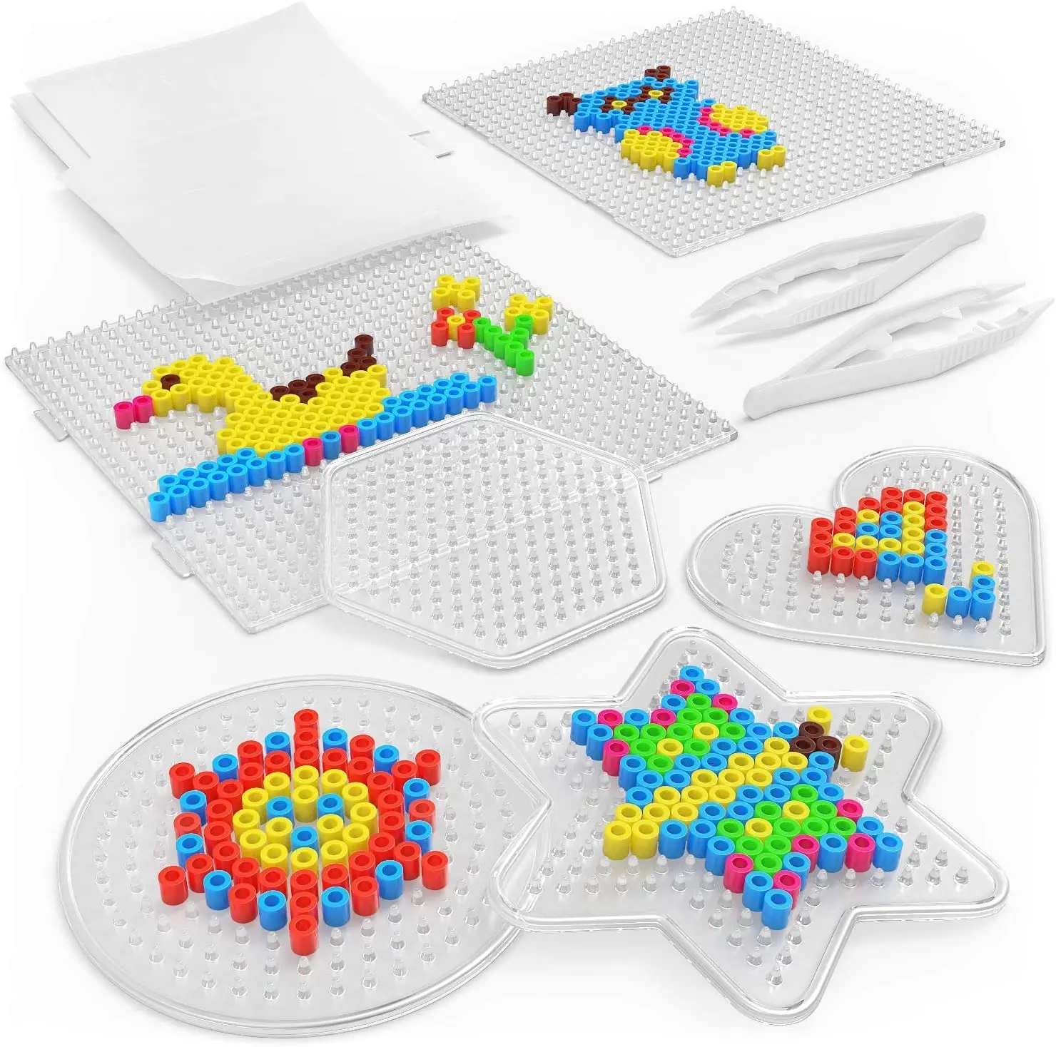 Hama Beads Colorful Set 2.5mm & 5mm Plastic Perler Beads Kit Educational Cartoon Style for Kids DIY Crafted Toys