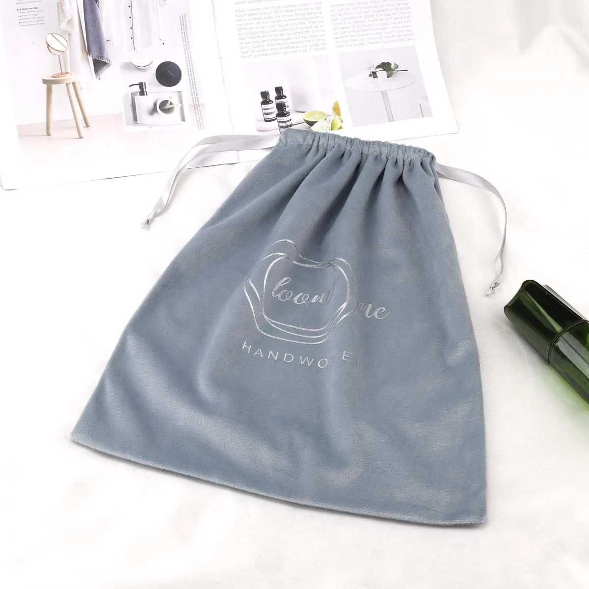 Free Sample Luxury Super Soft Velvet Bag For Handbag Hair Packaging Drawstring Clothes Hair Dryer Dust Velvet Pouch