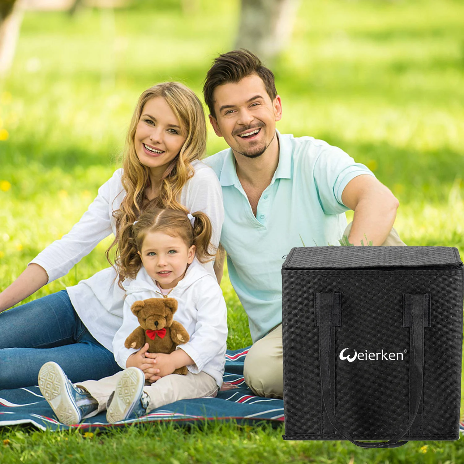 Wholesale Durable Reusable RPET Black Custom Logo Non Woven Insulated Food Pizza Delivery Bag For Bike Motorcycle Bicycle