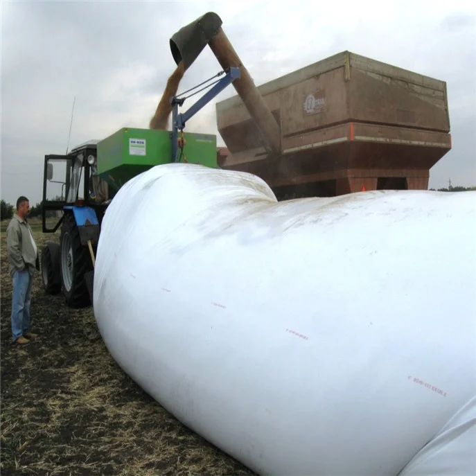 9ft x 75m x 220mic white/black silo bag for storage corn
