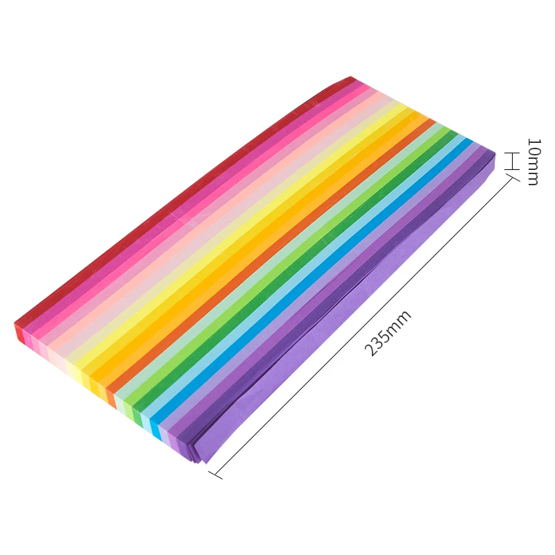 Deli 74835 stars handmade origami for students children handmade DIY origami rainbow color lucky star note 72pcs per carton set