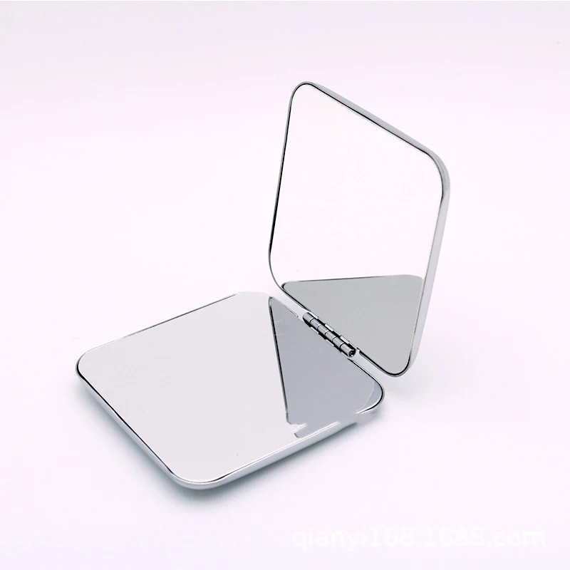 Small makeup mirror outside round 5X magnifying glass dual makeup mirror