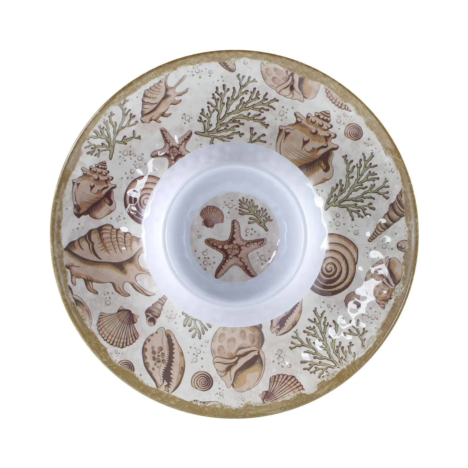 15 inch luxury round chip and dip tray melamine serving plate set snacks platter melamine dinnerware