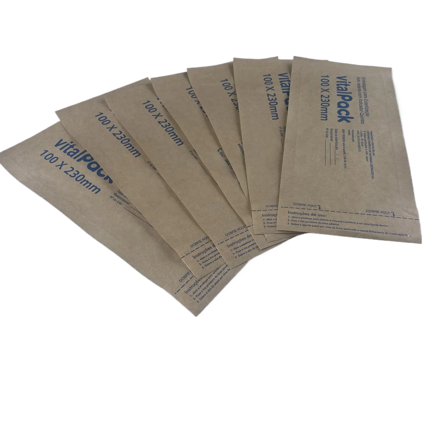 Disposable High Temperature heat self-sealing disinfection paper bag sterilization kraft pouch for Dental Beauty And Nail Shop