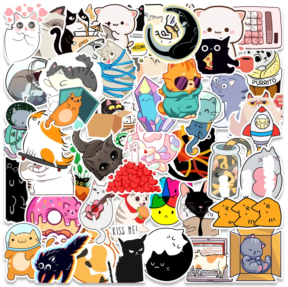 100Pcs Cute Korean Cartoon Bear Girl Waterproof Decorative Stickers For Wall Notebook Laptop PVC Custom Sticker Pack