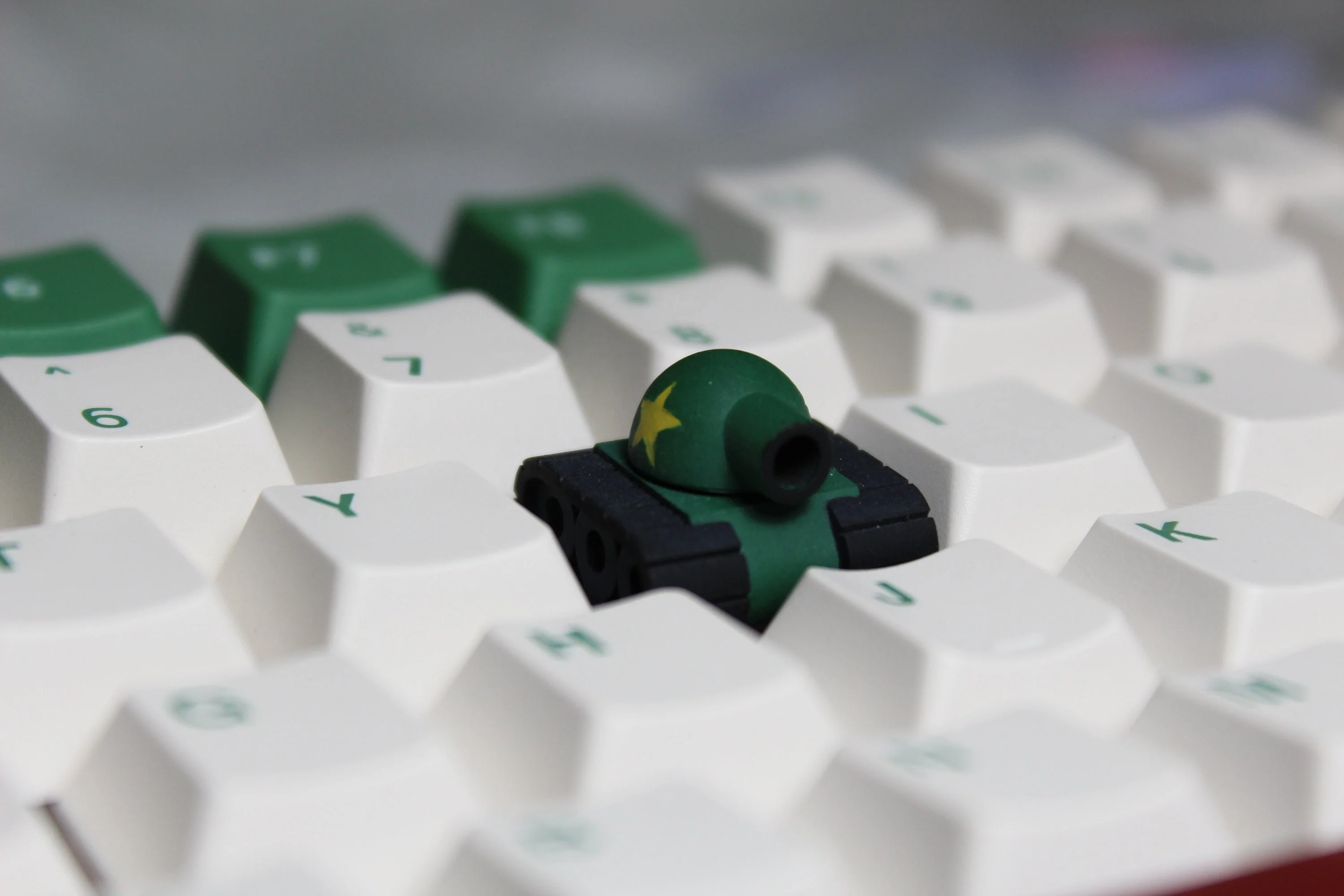 Handmade 3D print Resin Artisan Tank Design Army figure Keycap for mechanical keyboard