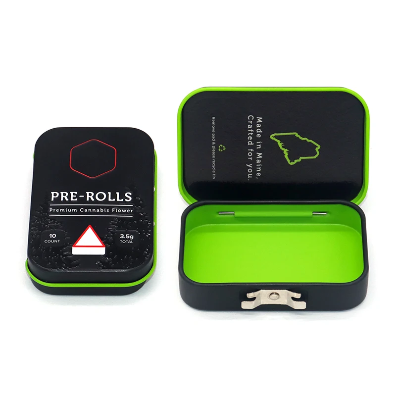 Certificated airtight child resistant packaging child proof Custom Digital Printed cr tin box metal child resistant tin case