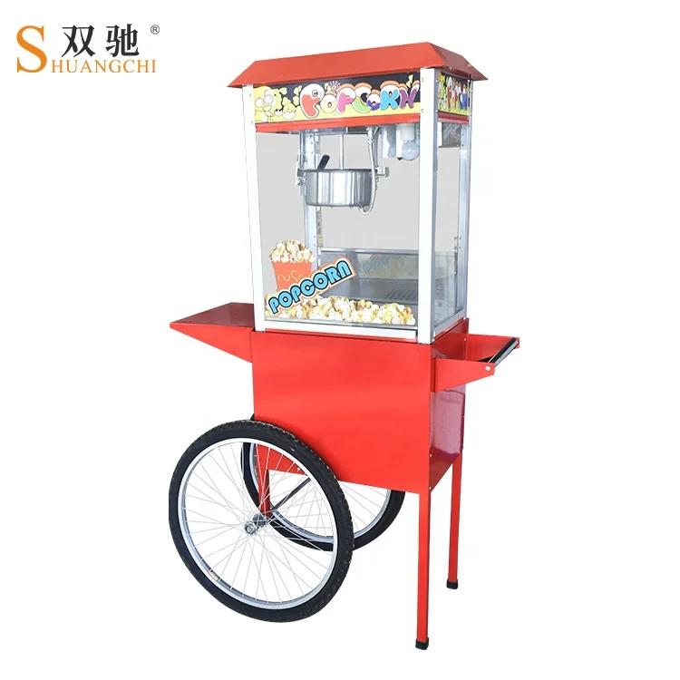 Guangzhou Hot sale Commercial 8Oz Kettle Pop Corn Making Machine Big Popcorn Machine with Food Warmer For Sale