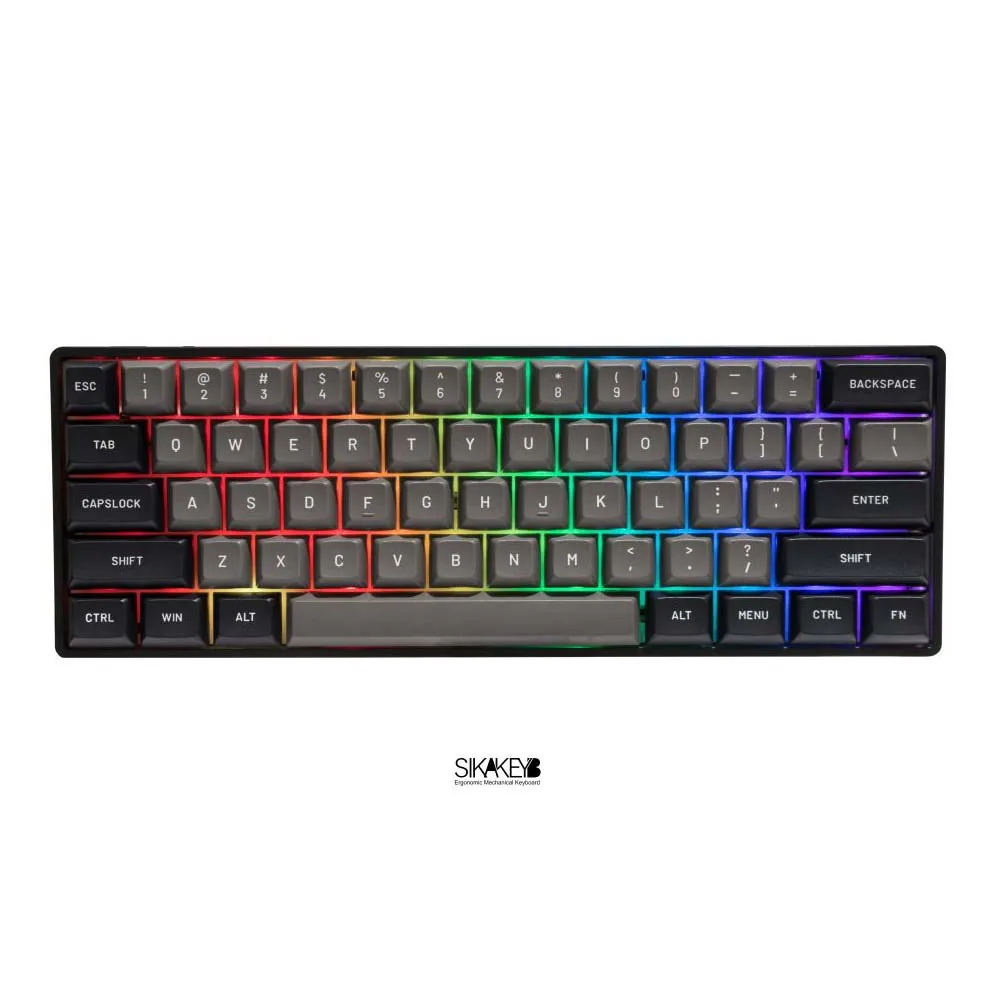 SIKAKEYB SK1 RGB USB wireless wired 2.4G 3-mode-keyboard 61keye PBT two-color keycap %60 mechanical keyboard