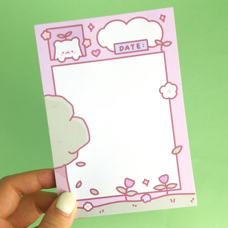 Cartoon notepad post stationary student sticky memo book transparent notes pads