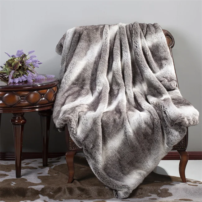 Micromink soft animal skin design faux fur blanket discharge printing throw blanket