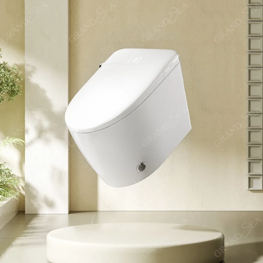 Modern CE Wall Mounted Inodoro Foot Sensor Seat Heating Automatic Ceramic Bathroom Wc Floor Standing Smart Toilet