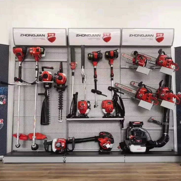 Metal New Design Trimmer display Rack for model trimmers edgers and brush cutters display stand